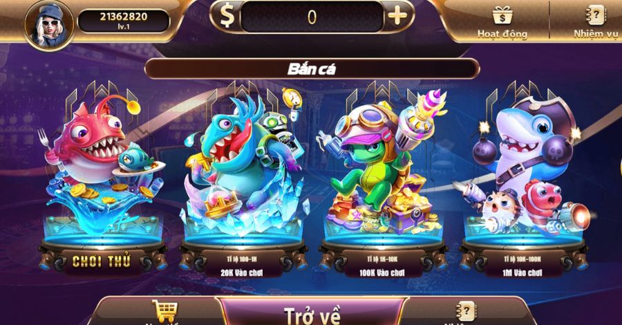 Các phòng cược có tại game Bắn cá TDTC