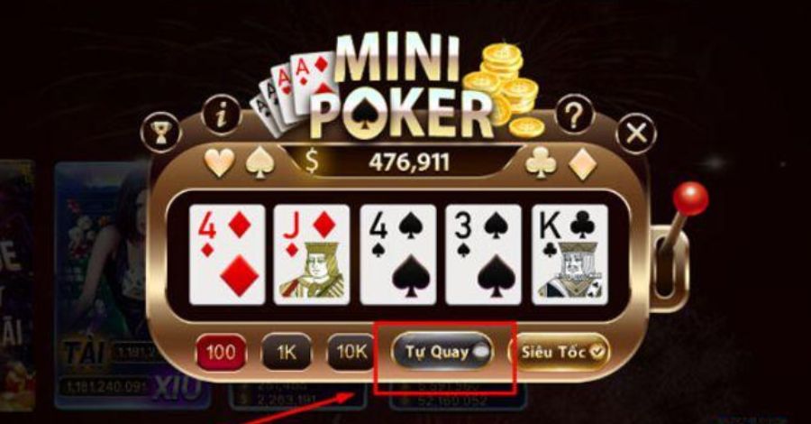 Luật chơi Nổ Hũ Mini Poker không làm khó cược thủ